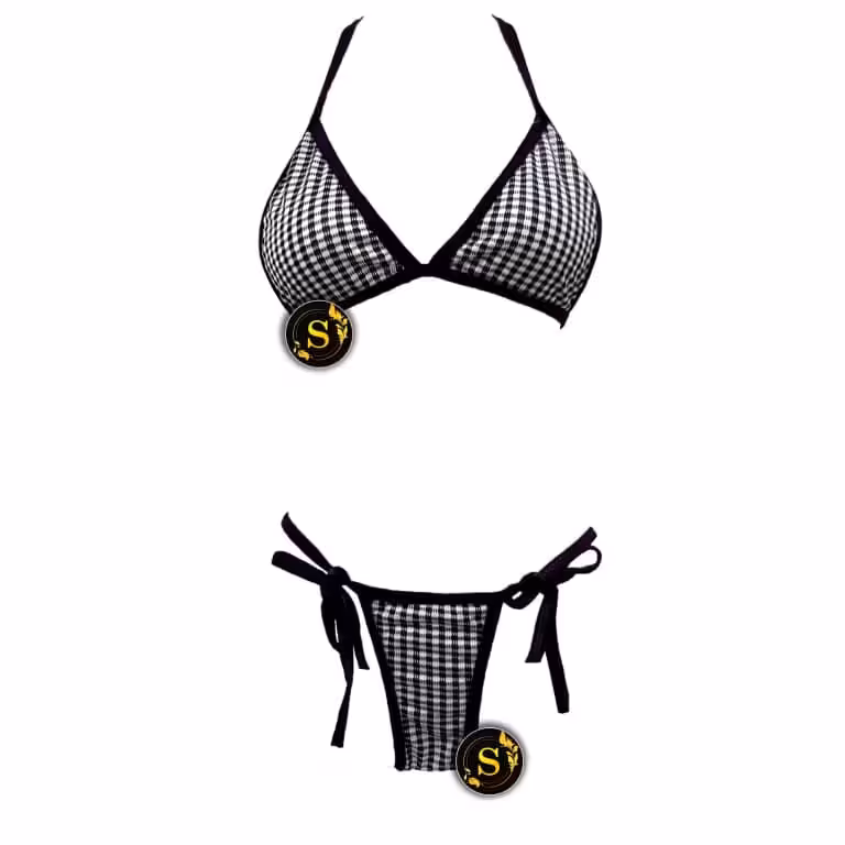 ست شورت و سوتین شطرنجی