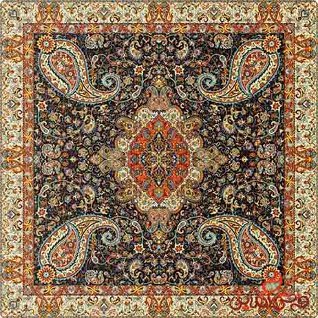 رومیزی مربع ترمه طرح سالار کد 710