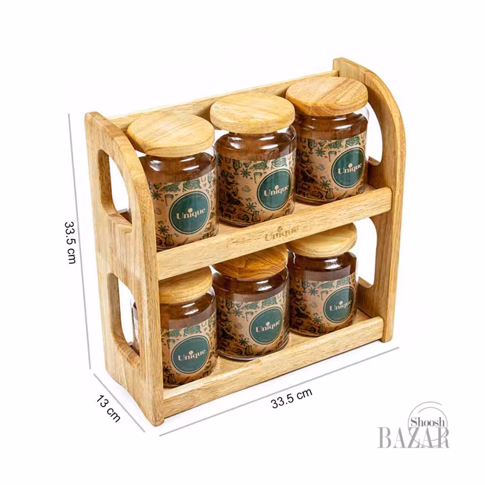 ست جا حبوبات و پاسماوری 6تایی دو طبقه یونیک کد 6127