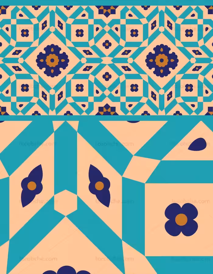 وکتور طرح کاشی کاری اسلامی شماره 93 - گرافیک با طعم تربچه