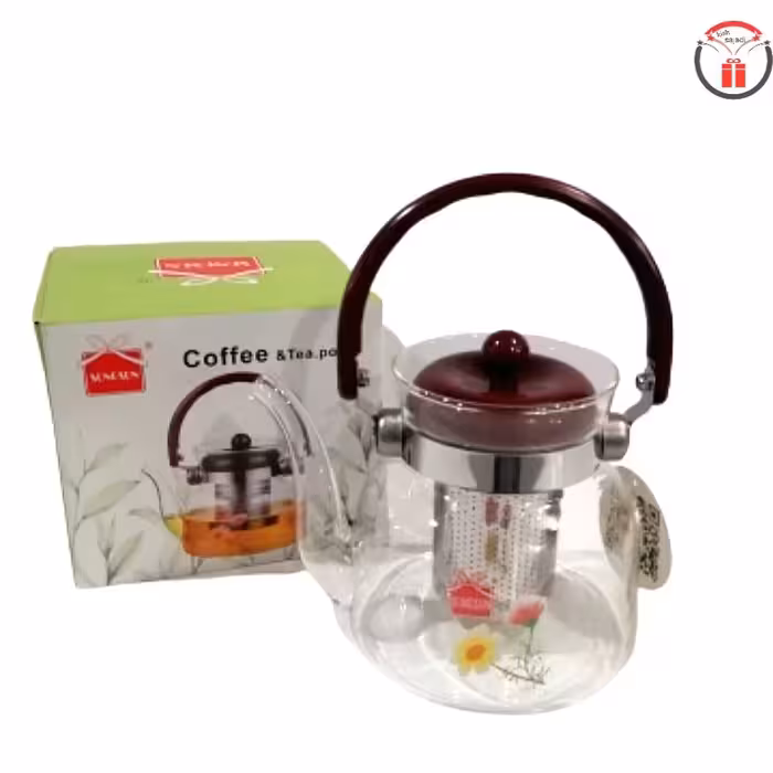 کتری پیرکس شعله مستقیم گلدار 800 میل به همراه صافی استیل