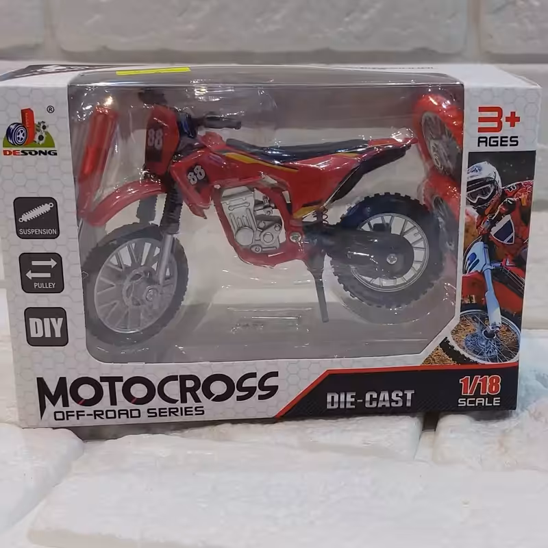 اسباب بازی موتور فلزی ،موتور کراس، ماکت موتور، در سه رنگ مختلف جعبه دار  مناسب هدیه دادن و کلکسیون