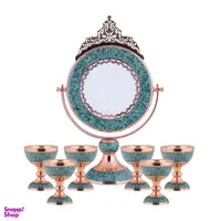 ست هفت سین سنگاب و آینه فیروزه کوبی آقاجانی (Aghajani) کد 5 مجموعه 7 عددی