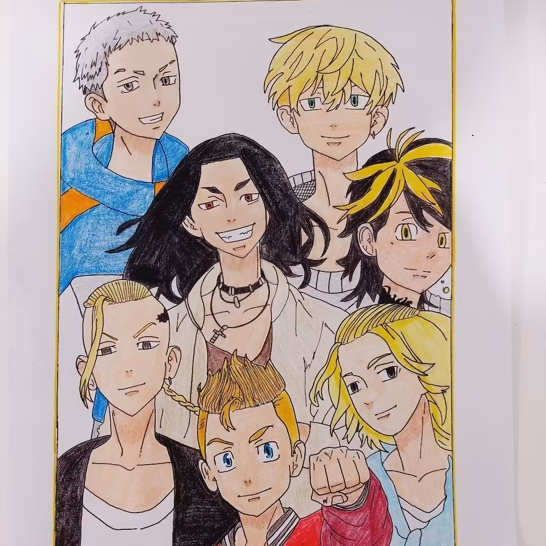 نقاشی انیمه ای ، طرح انتقام جویان توکیو سایز کاغذ A4