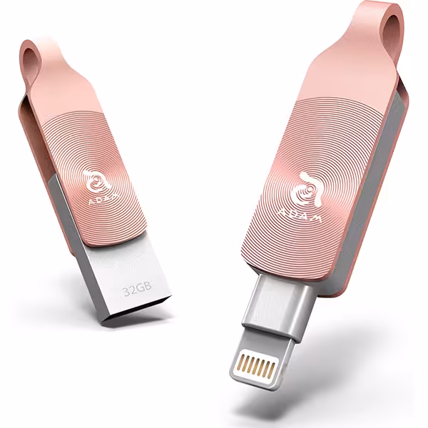 آدام المنتس فلش مموری لایتنینگ مدل iKlips DUO Plus ظرفیت 32 گیگابایت رزگلد - Hiapple.ir