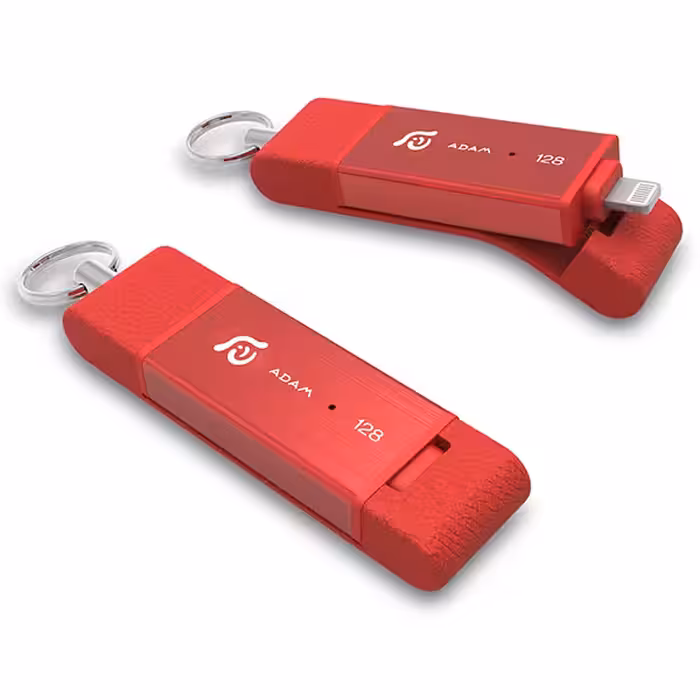 آدام المنتس فلش مموری لایتنینگ مدل iKlips DUO با ظرفیت 128 گیگابایت قرمز - Hiapple.ir