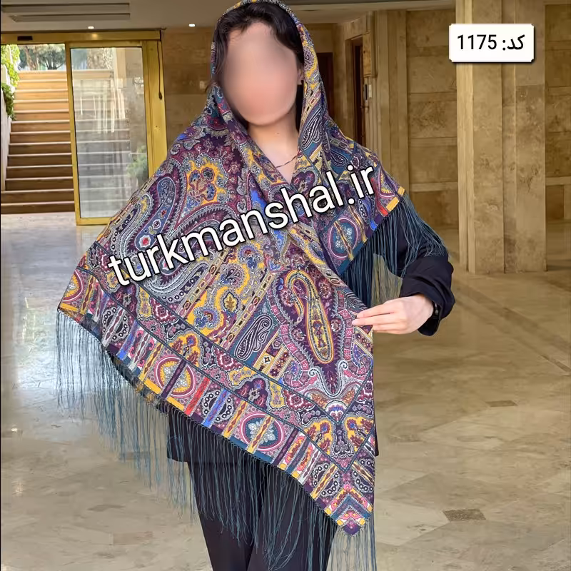 روسری ترکمن ابریشمی (ایتالیایی) کد 1175