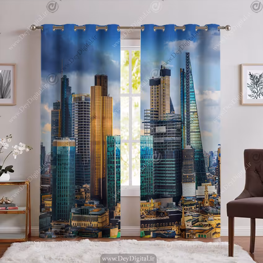 پرده چاپی اسپرت طرح نمایی از شهر مدرن PK-6683