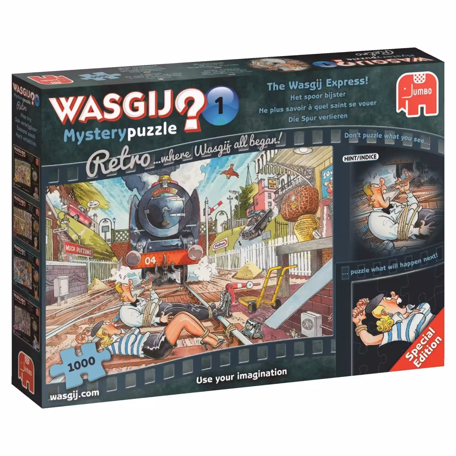 پازل جامبو 1000 تیکه  معمای  جنایت ارباب شرور  در راه آهن کد 19145