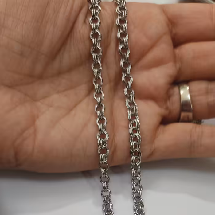زنجیر استیل مردانه رنگ ثابت آبکاری قوی طرح جدید طول 60 سانت
