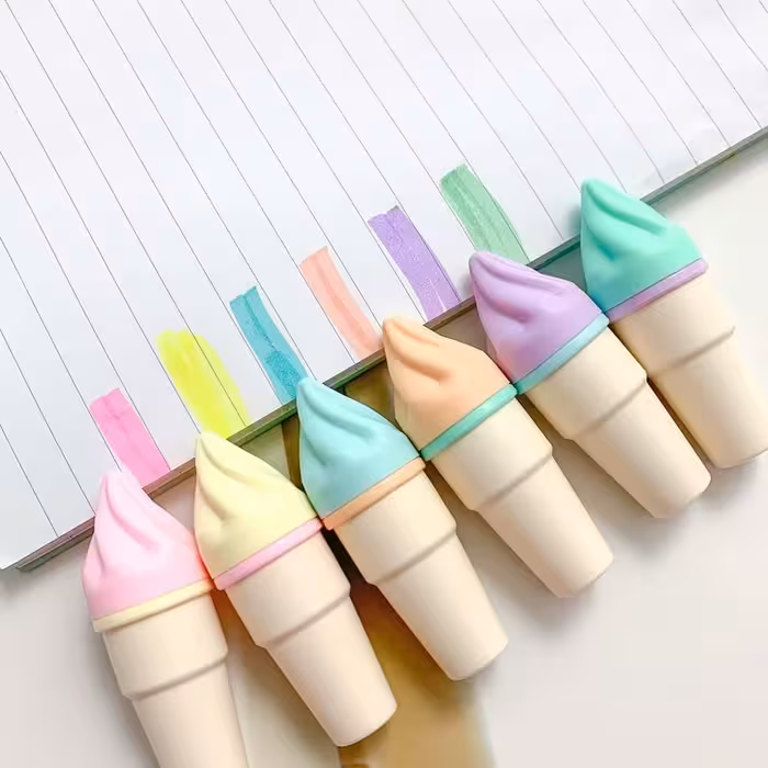 هایلایتر بستنی قیفی دارای 6 رنگ مختلف 