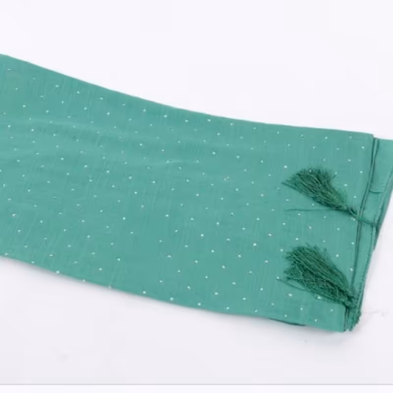 روسری سبزآبی نگین دار وال اسلپ