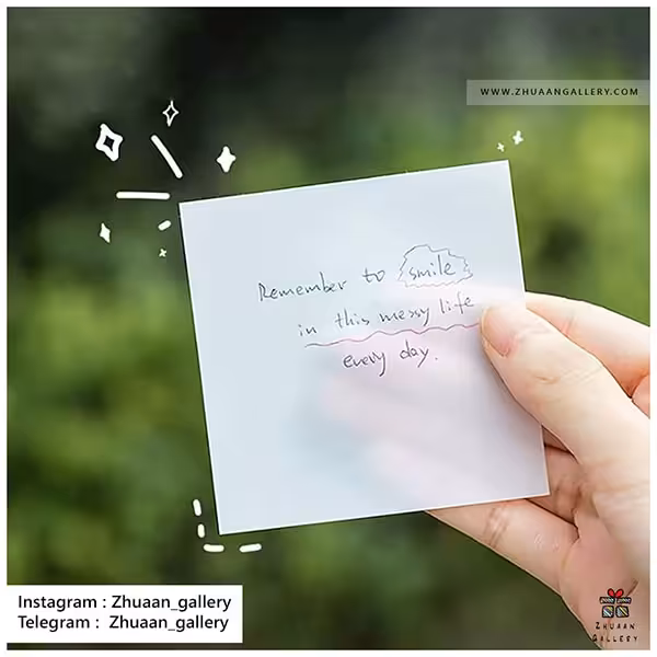 استیکی نت مربعی شفاف سفید بی رنگ