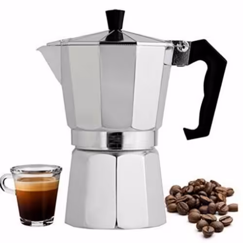 قهوه ساز موکاپات ساده آلومینیومی دو کاپ