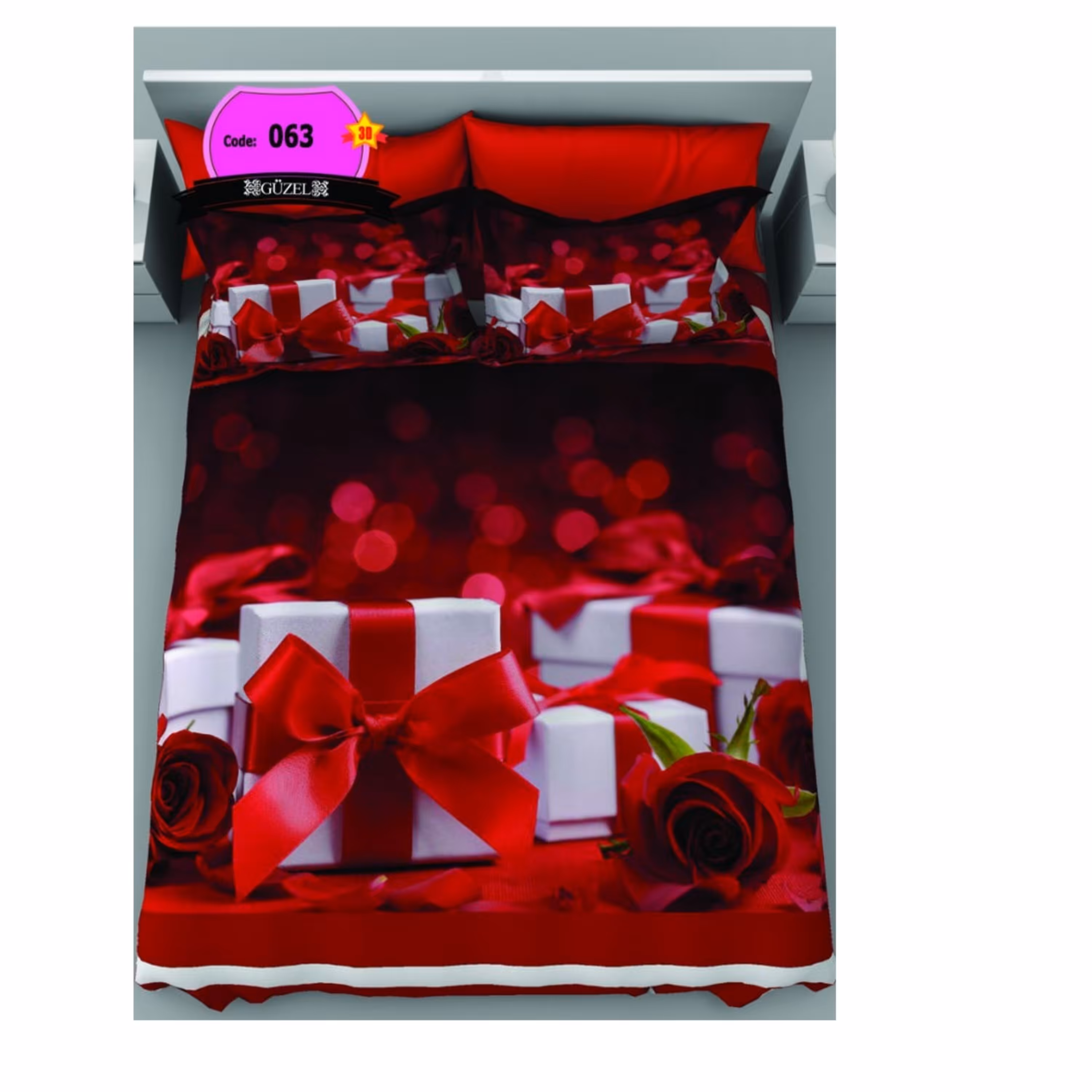 روتختی دونفره سه بعدی برند گوزل 7 تکه کد 63