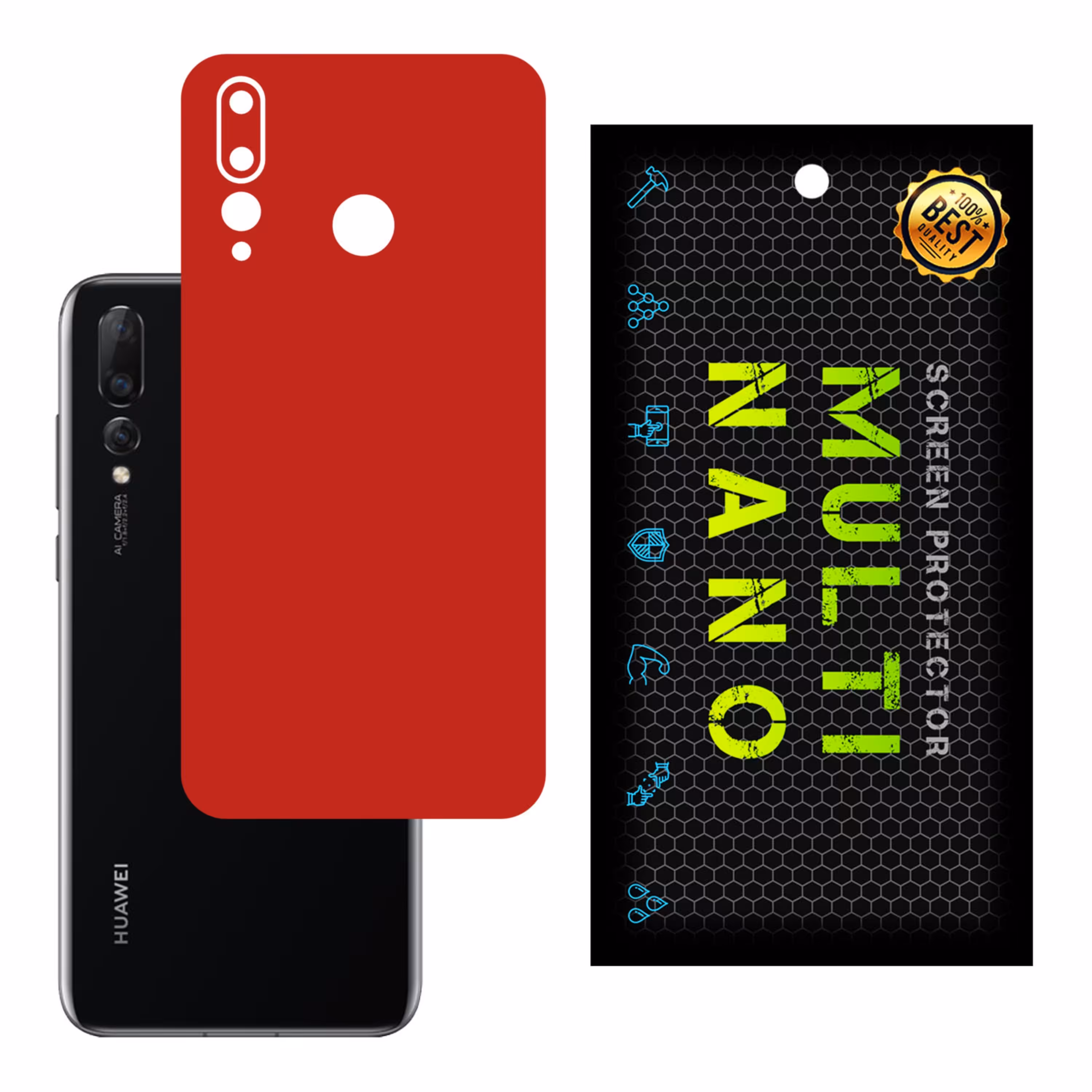 برچسب پوششی MultiNano مدل X-F1M-Red برای پشت موبایل هواوی Nova 4