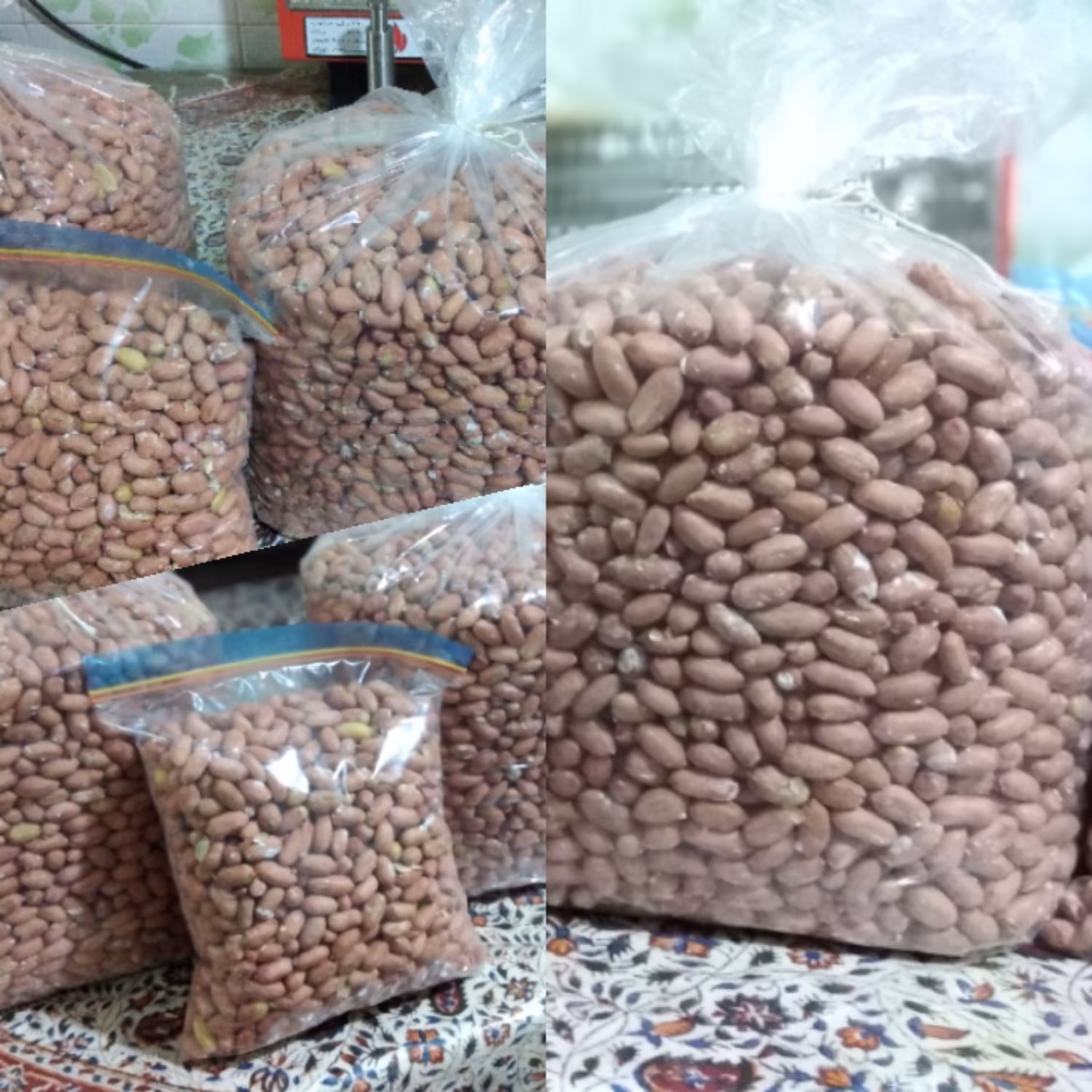 بادام زمینی درجه یک محصول 1401 آستانه اشرفیه با مقدار نمک استاندارد و با کیفیت 