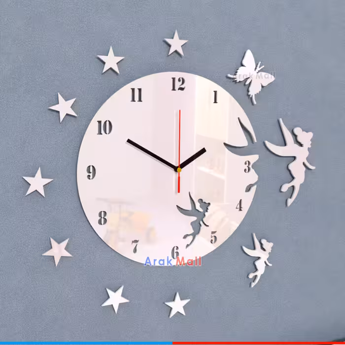 ساعت دیواری فرشته رنگ سفید