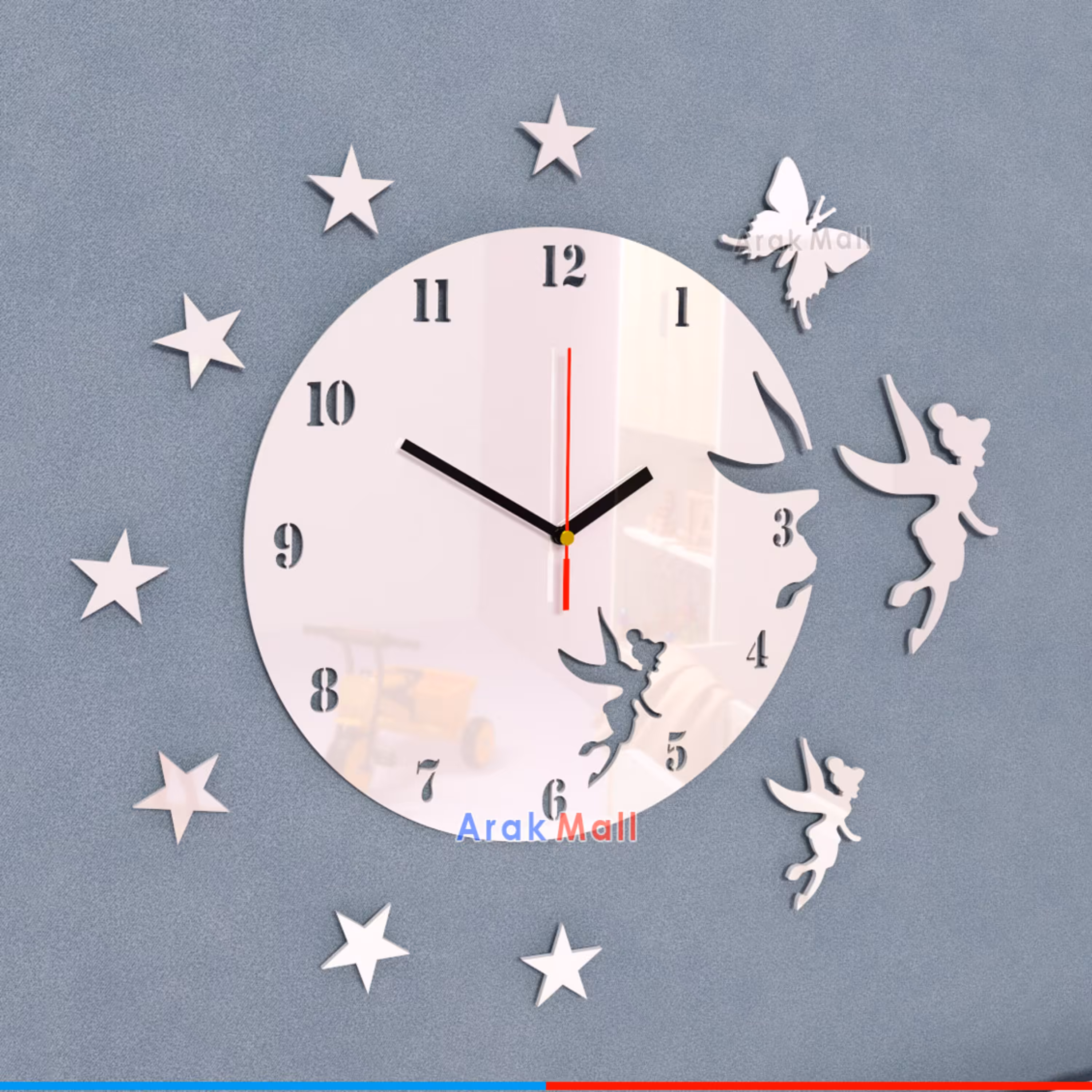 ساعت دیواری فرشته رنگ سفید