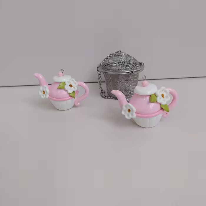 آویز طرح قوری مناسب برای صافی چای بدون صافی استیل  یک عددی