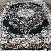 فرش 700 شانه ورژن مروا سرمه ای 12 متری هشت رنگ خامه بافان تراکم 2100 نخ هیدست شده بدون پرزدهی و ضد حساسیت پس کرایه
