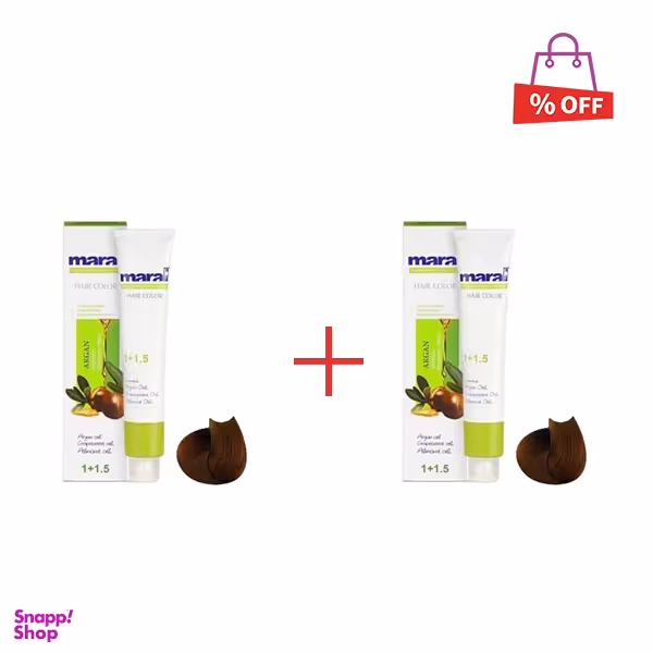 رنگ مو مارال (Maral) شماره 5.05 رنگ قهوه‌ای تنباکویی روشن حجم 100 میلی‌لیتر مجموعه 2 عددی