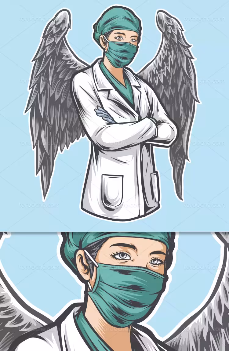 وکتور مدافعات سلامت آبی | گرافیک با طعم تربچه