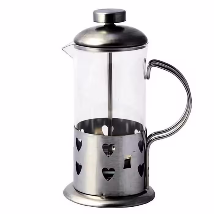 فرنچ پرس استیل و شیشه با کیفیت حجم 350 میل مناسب برای دمنوش و چایی و شیر و قهوه و غیره