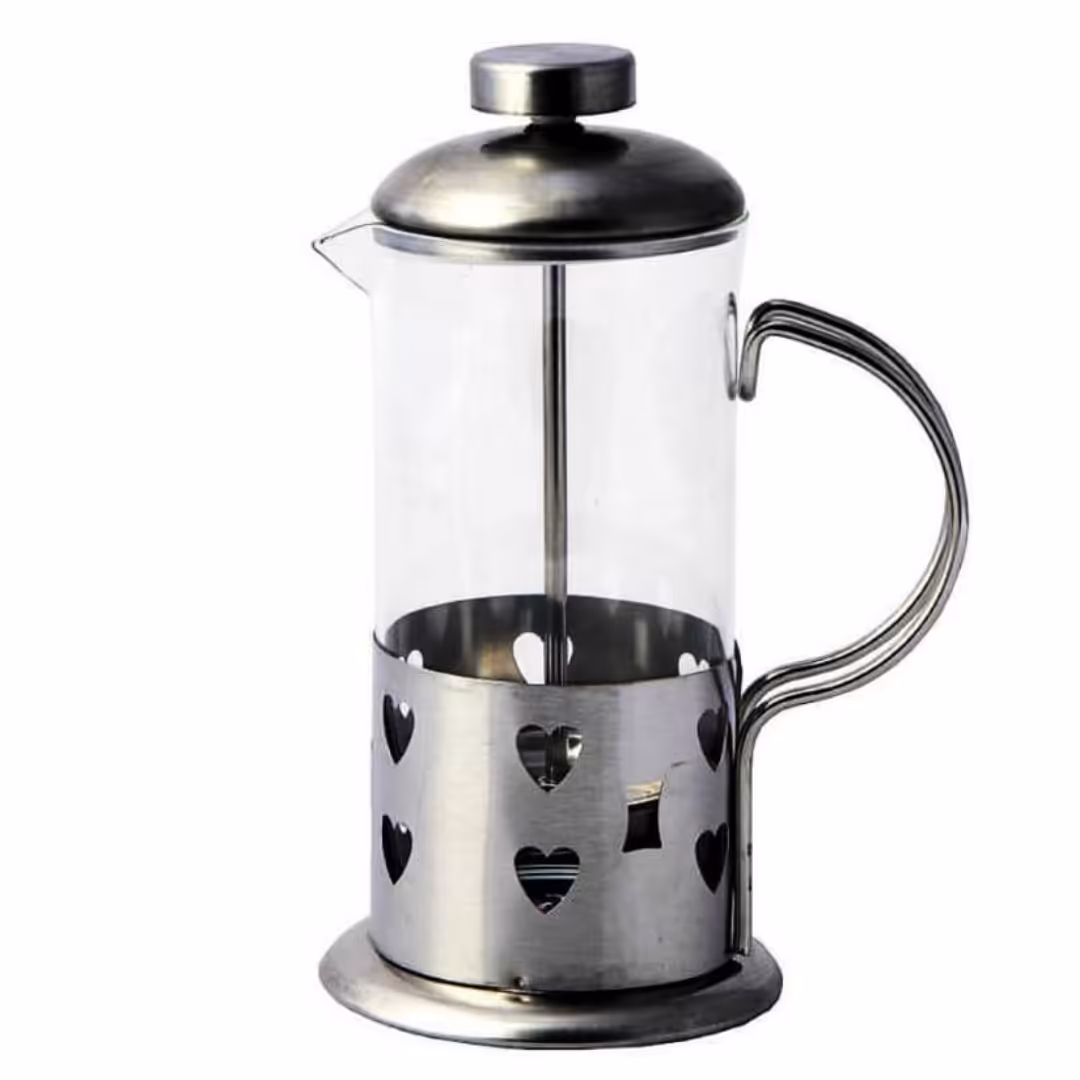 فرنچ پرس استیل و شیشه با کیفیت حجم 350 میل مناسب برای دمنوش و چایی و شیر و قهوه و غیره