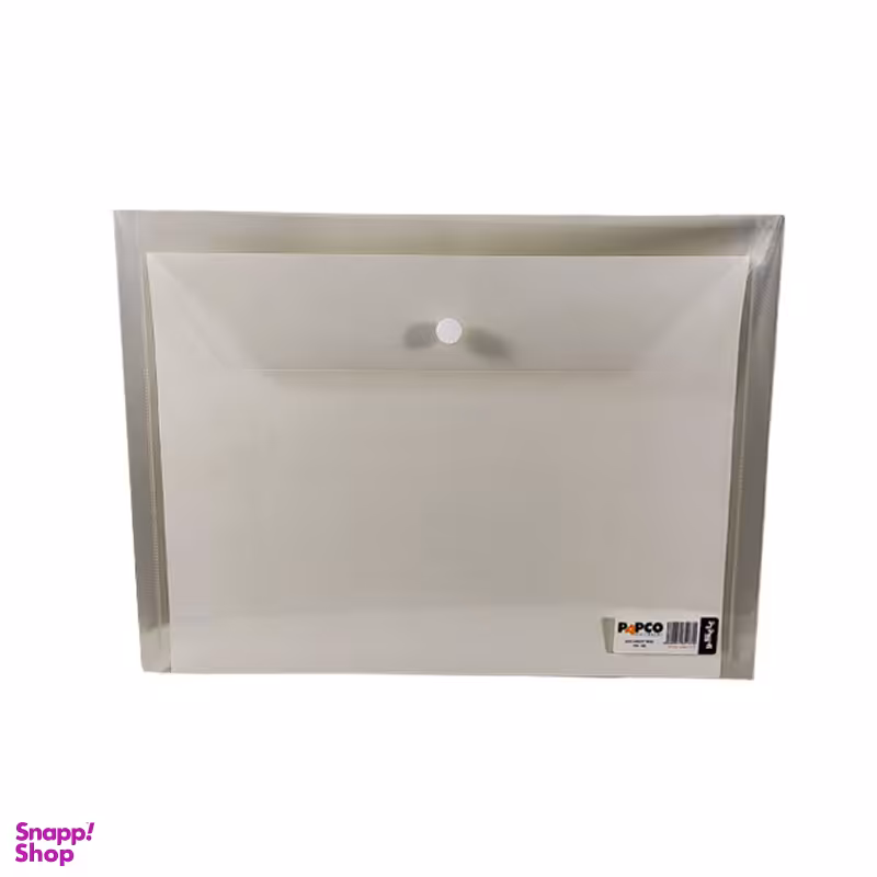 پاکت پاپکو مدل دکمه دار رنگ شفاف سایز A4