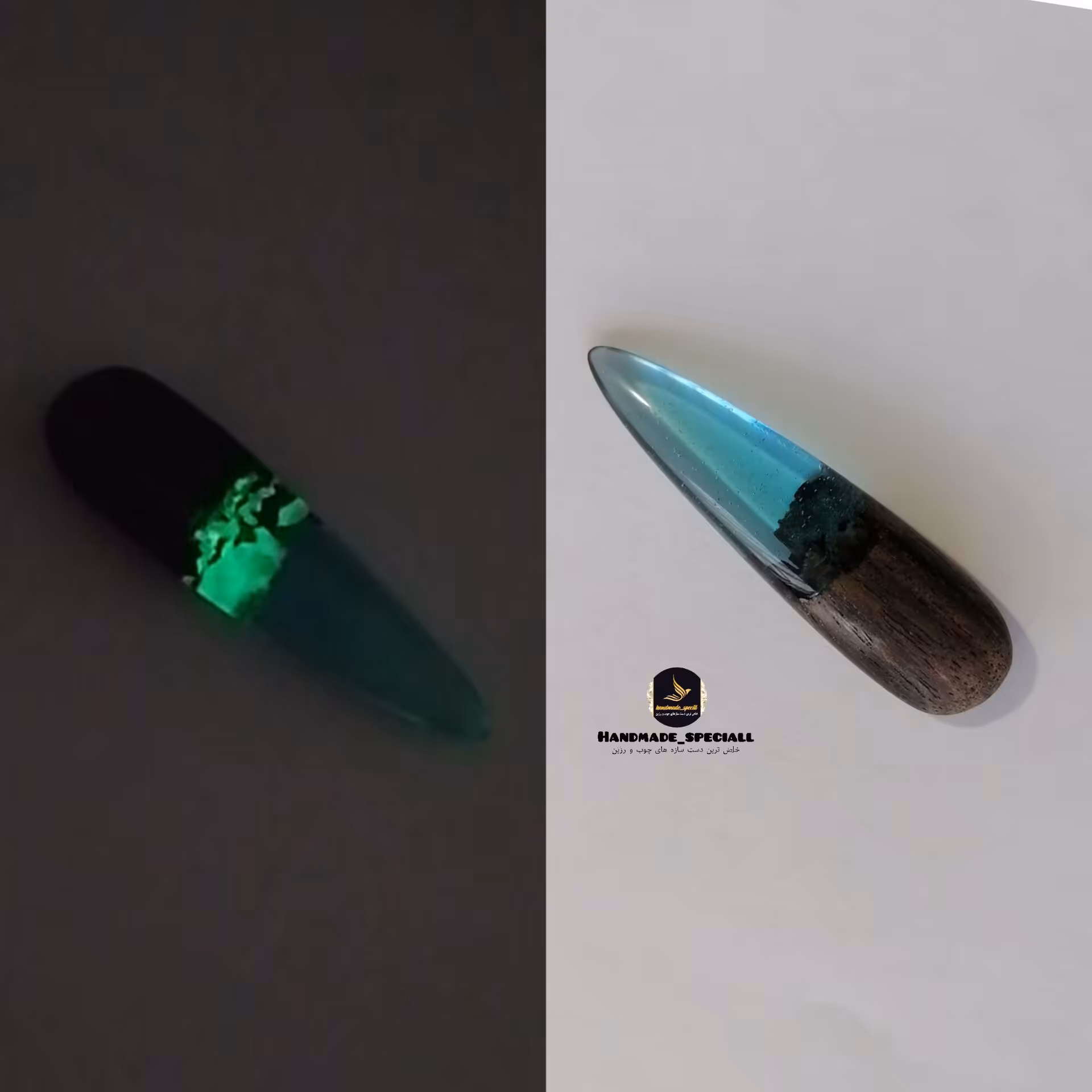 مضراب تار چوب و رزین. شب تاب طرح اقیانوس(دستساز)خاص ترین دست سازه های چوب و رزین(ارسال رایگان)