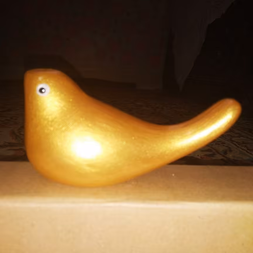 مرغ آمین دوتایی رنگ طلایی با چشم متحرک