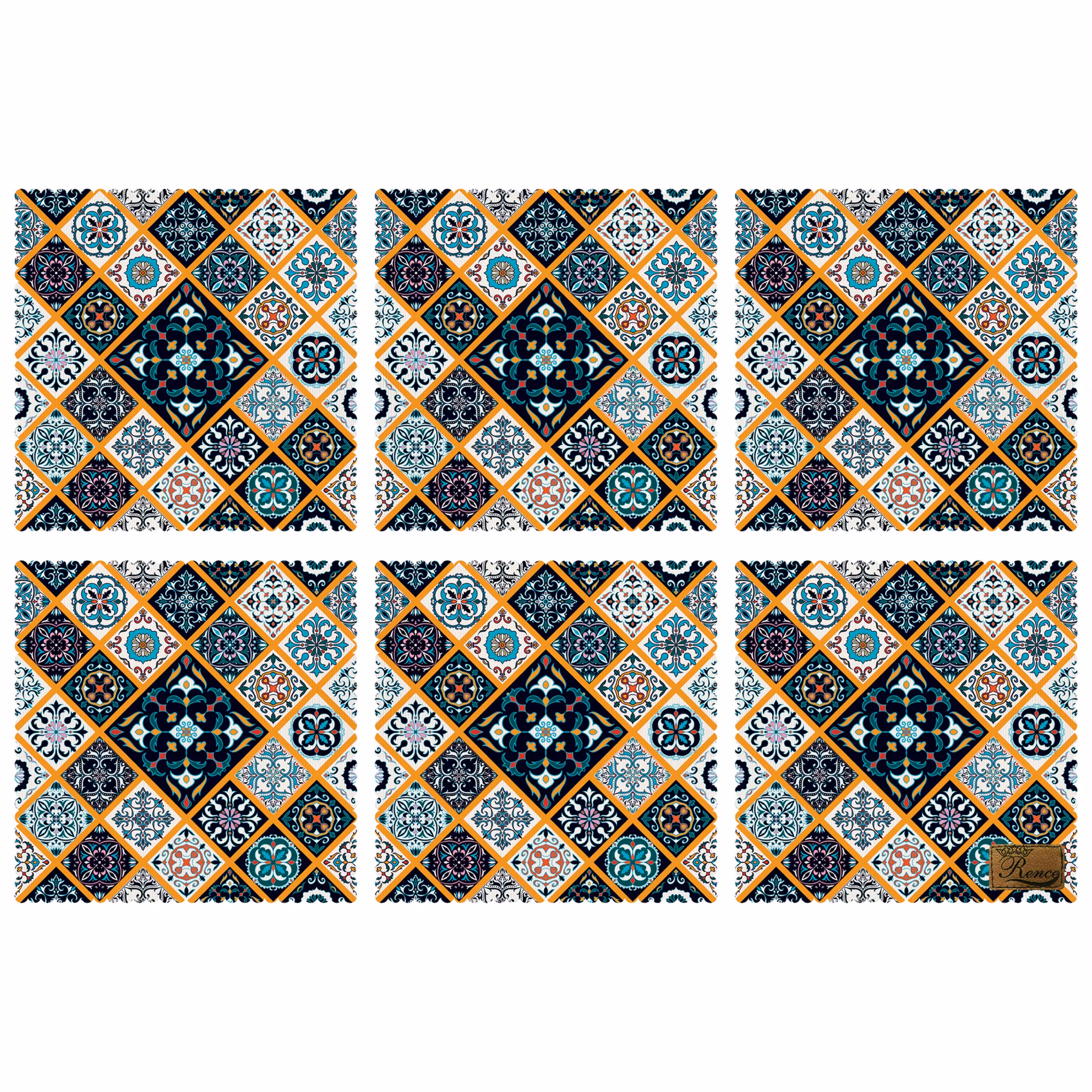 زیر بشقابی مربعی پارچه مخمل سایز 30 در 30 مدل U1-549 شرکت رنس