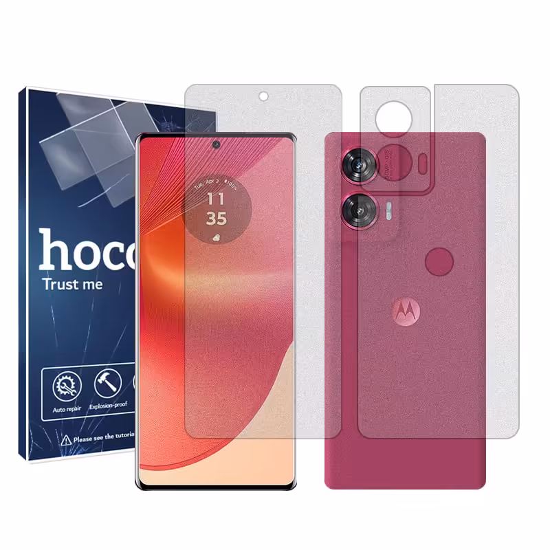 گلس صفحه نمایش و پشت گوشی موتورولا Edge 50 Fusion مدل مات برند هوکو کد SS