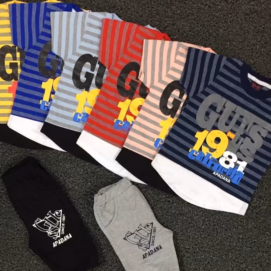 تیشرت و شلوارک پسرانه سایز35 تا 45 در رنگبندی متنوع 