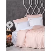 ست ملحفه کاتن باکس مدل Elite Melinda Pembe دو نفره 6 تکه