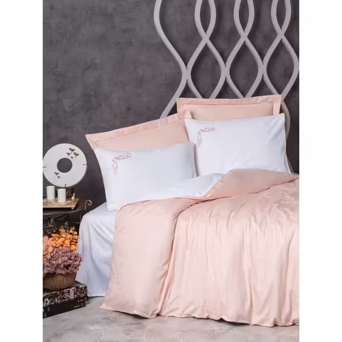 ست ملحفه کاتن باکس مدل Elite Melinda Pembe دو نفره 6 تکه