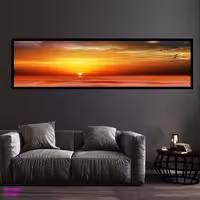 تابلو بکلیت طرح منظره غروب آفتاب مدل کشیده B-7541