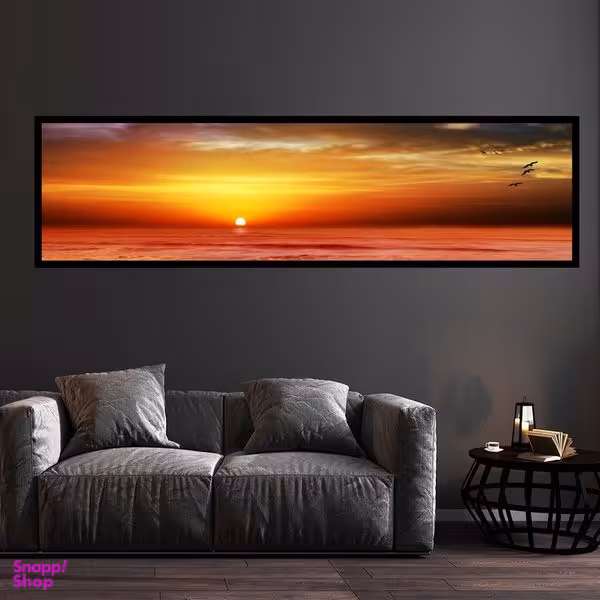 تابلو بکلیت طرح منظره غروب آفتاب مدل کشیده B-7541