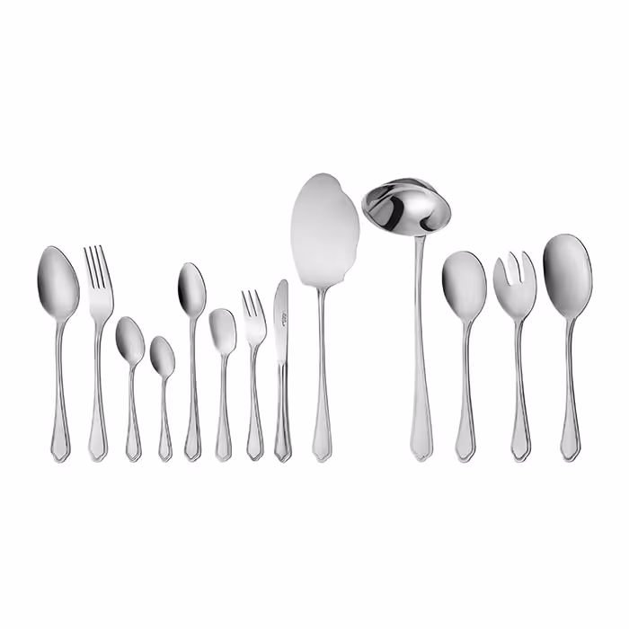 سرویس قاشق و چنگال 116 پارچه ناب استیل مدل ونیز کادویی