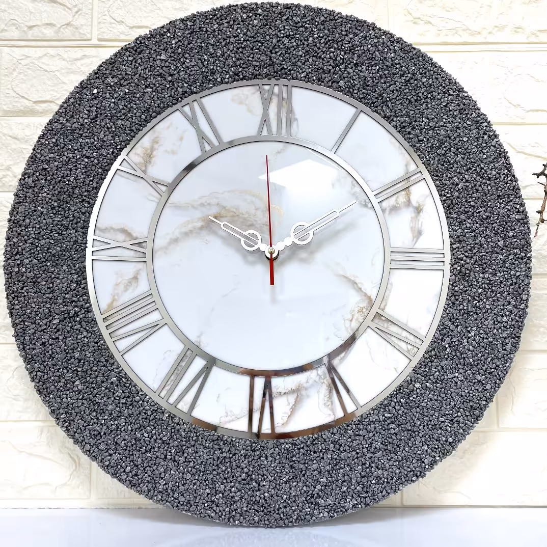 ساعت رزینی ماربل سفید