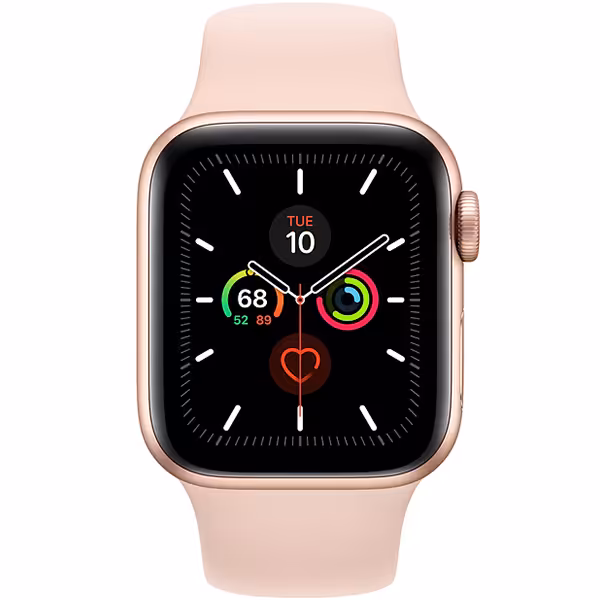 سری 5 اسپرت مردانه 44 میلیمتری Gold Aluminum Case with Pink Sand Sport Band - Hiapple.ir