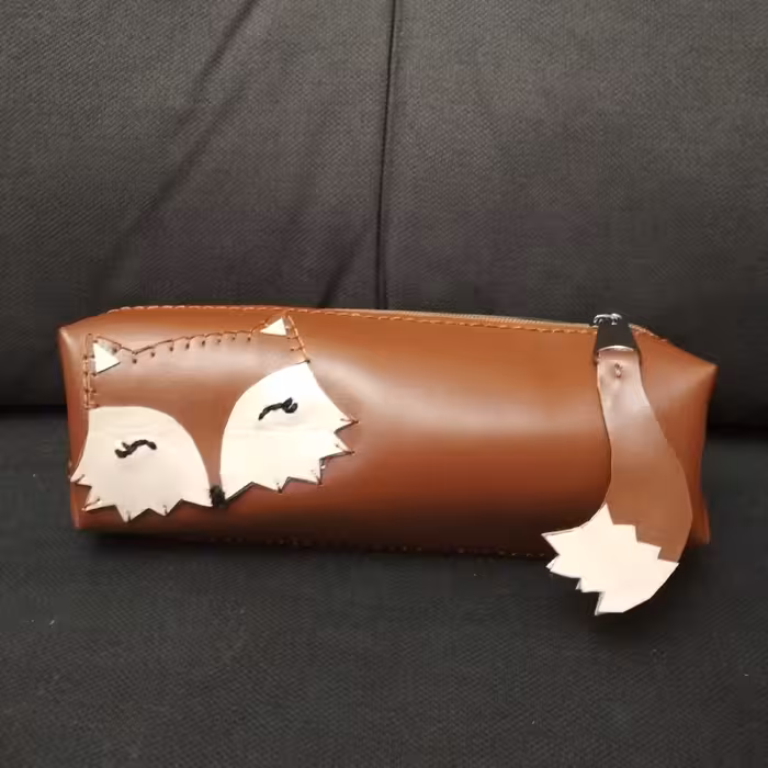 جامدادی چرم دست دوز مدل روباه