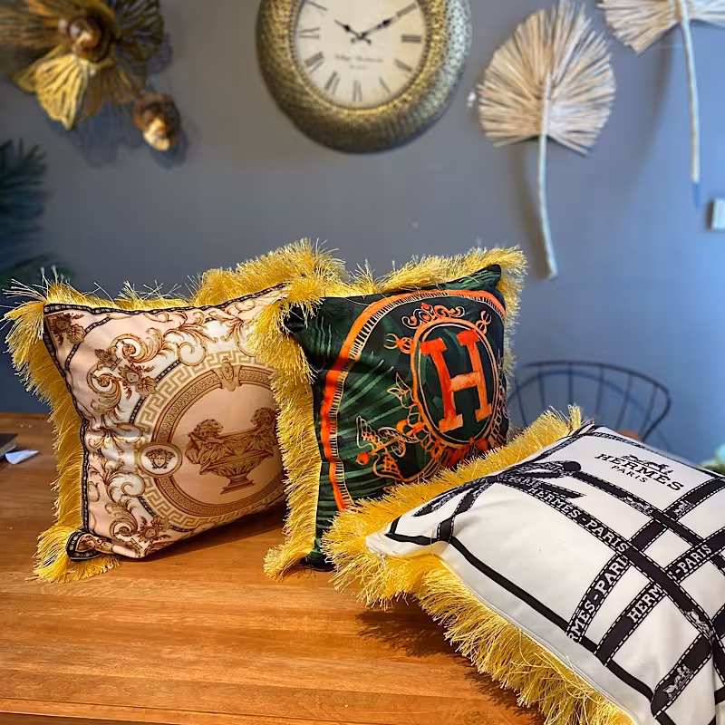 کوسن طرحدار ریشه دار سایز 40در40