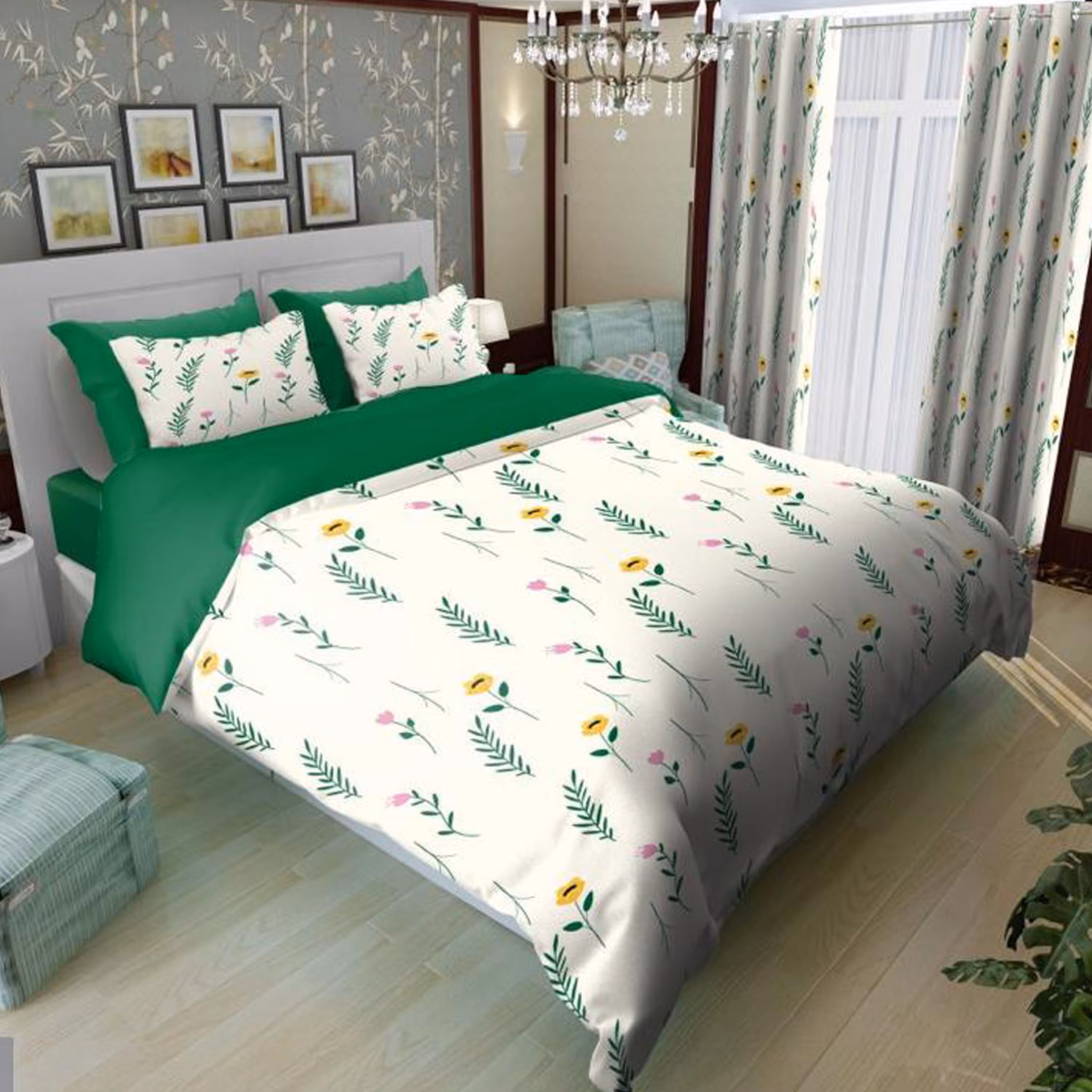 سرویس روتختی 1 نفره تنسل چاپی برندترک لند (Turk Land)  کد rs 57