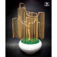 درختچه سیمی طرح بید مجنون  طلایی متالیک 