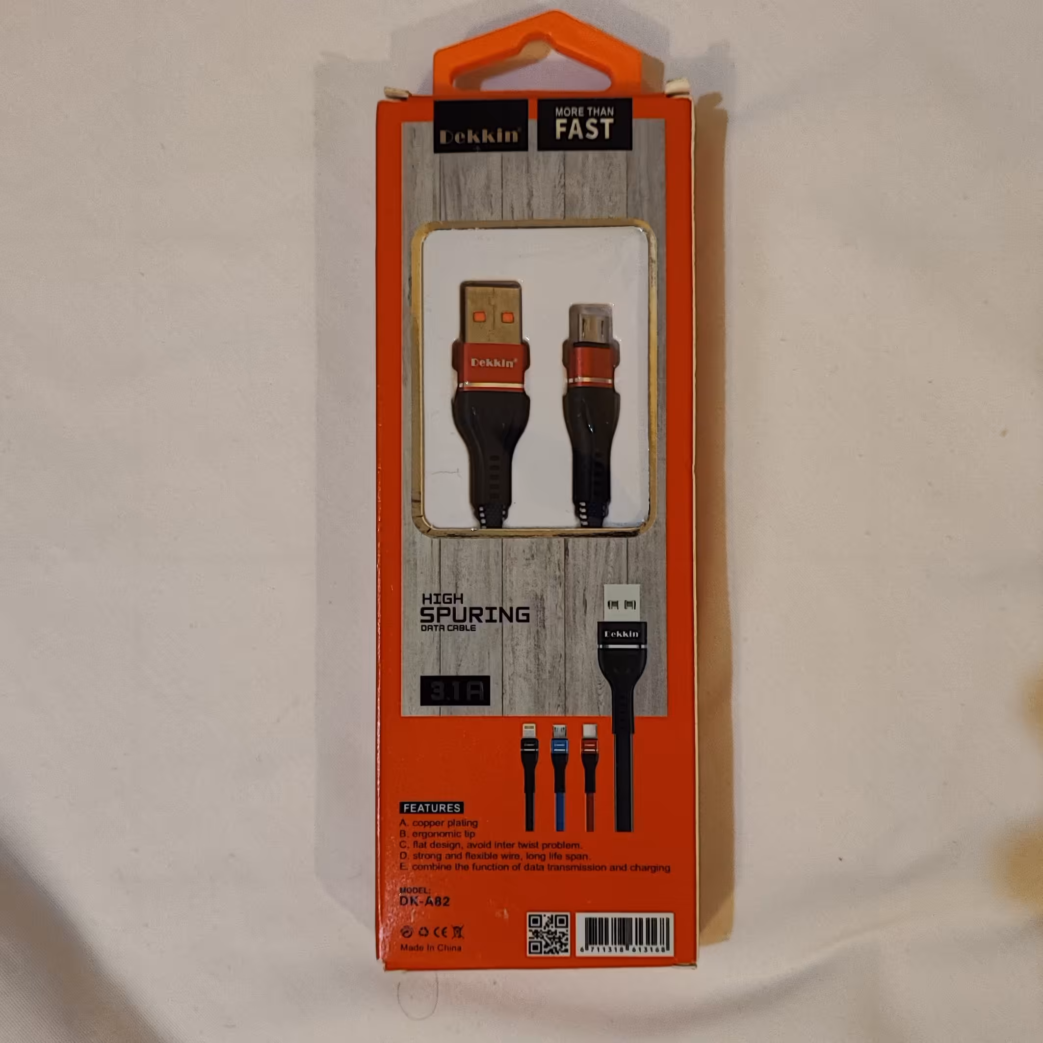 کابل شارژر Dekkin مدل DK-A82  اندروید تایپ میکرو