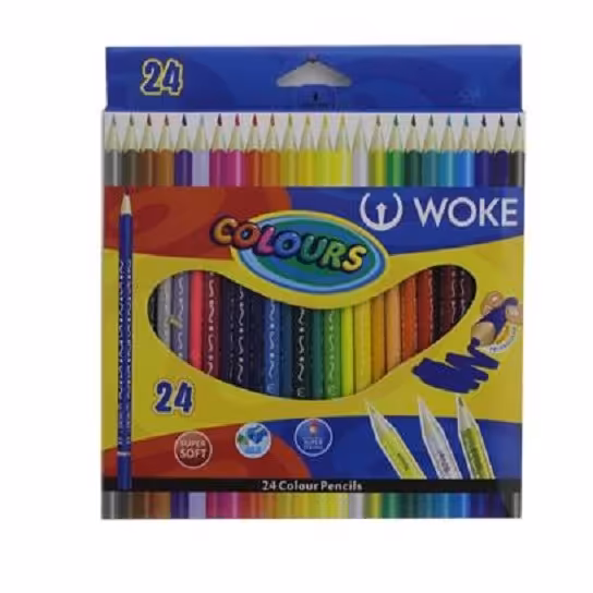 مداد رنگی مثلثی24 رنگ ووک مقوایی