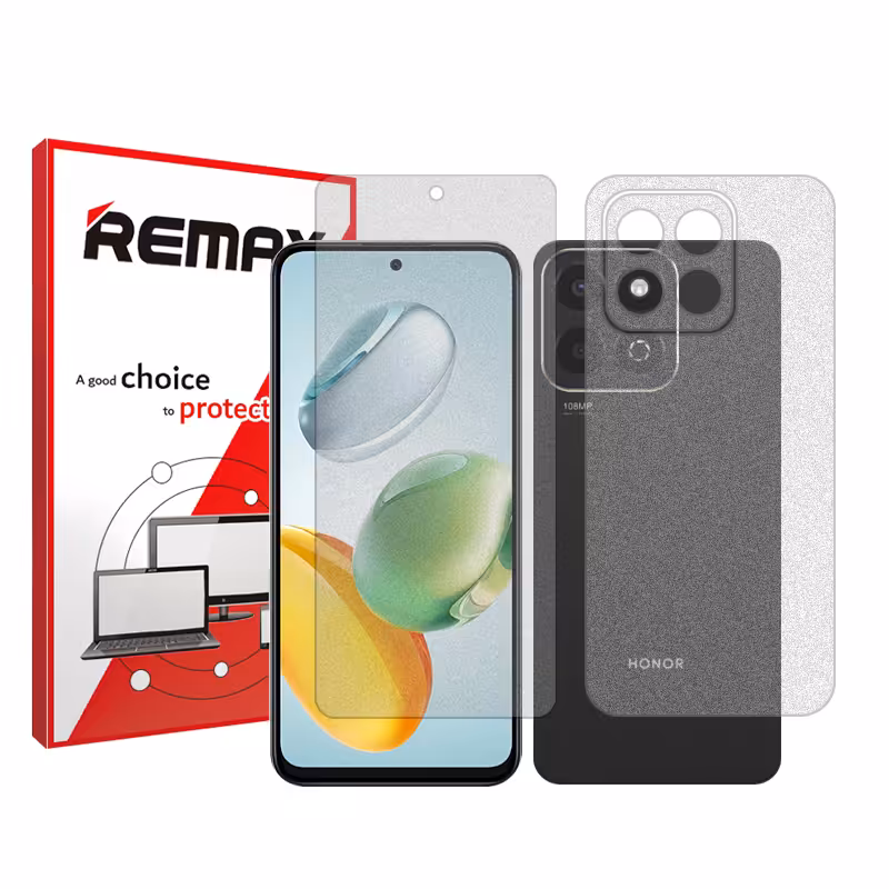 گلس صفحه نمایش و پشت گوشی آنر X7c مدل هیدروژلی مات برند ریمکس کد SS