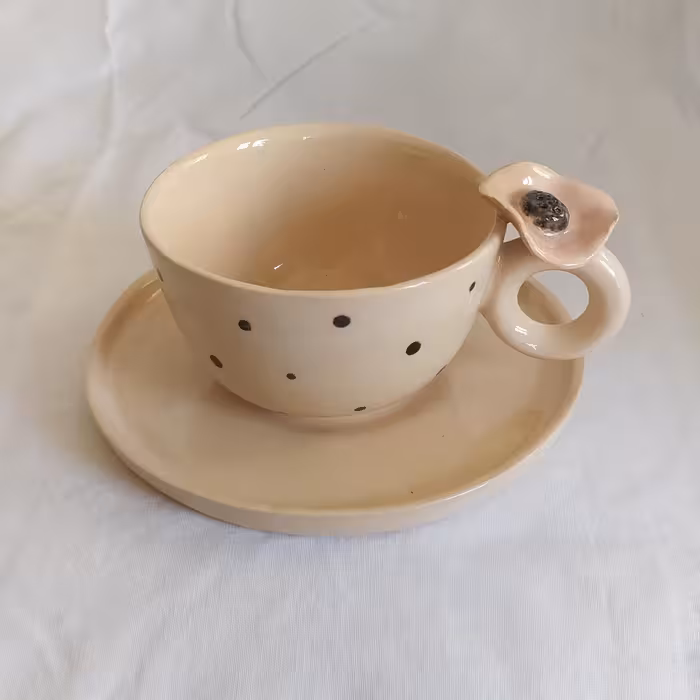 فنجان و نلبکی سرامیکی طرح گل
کار با دست
استفاده از مواد بدون سرب
قابلیت استفاده 